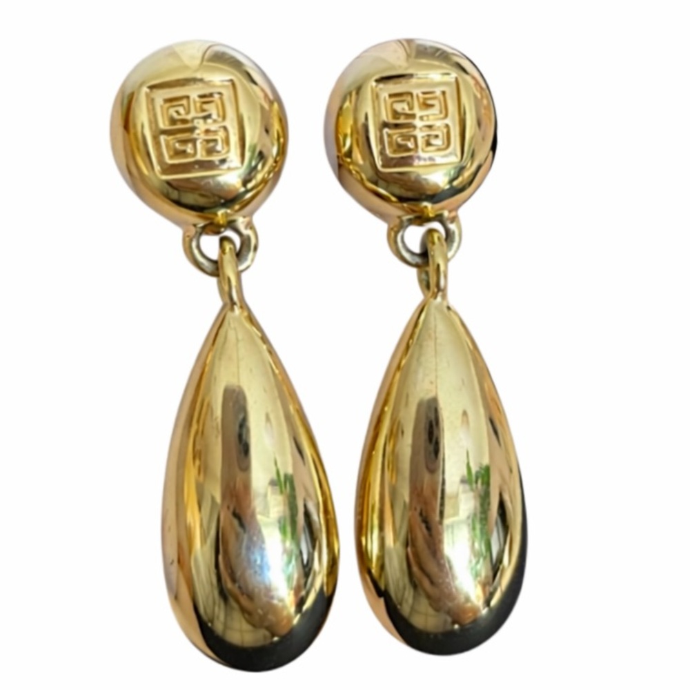 Givenchy Rare Gold Plated Drop Clip Earrings
